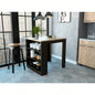 Elkins 3 - Drawer Kitchen Island Black Wengue and Pine