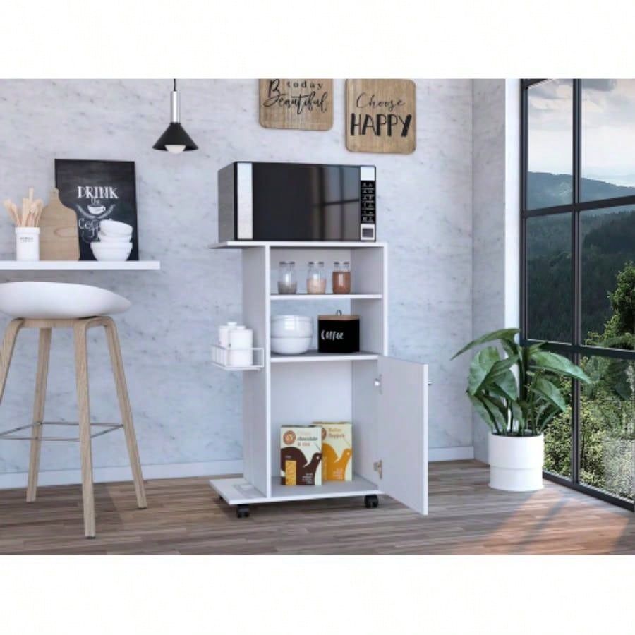 Napenthe 1 - Shelf Kitchen Cart with Caster White