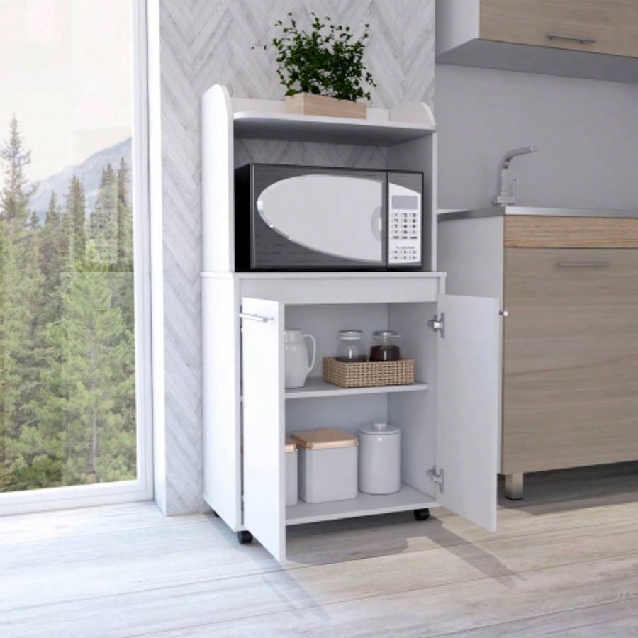 1 - Shelf 2 - Door Kitchen Pantry White