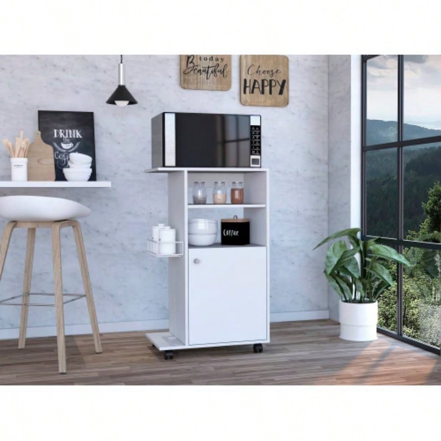 Napenthe 1 - Shelf Kitchen Cart with Caster White