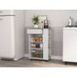 White and Light Oak 5 - Shelf 1 - Drawer Kitchen Cart
