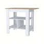 Adeline 3 - Shelf Kitchen Island White and Macadamia