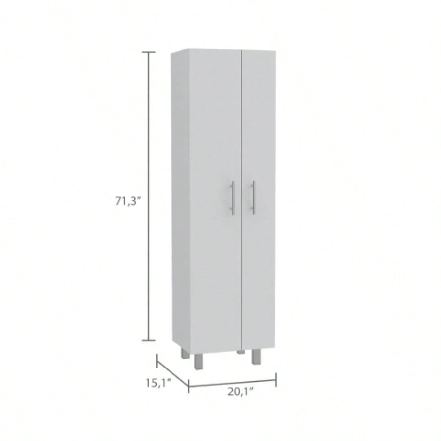 Hayne 9 - Shelf 2 - Door 2 - piece Kitchen Set, Kitchen Island and Pantry White and Walnut