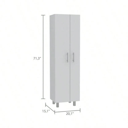 Hayne 9 - Shelf 2 - Door 2 - piece Kitchen Set, Kitchen Island and Pantry White and Walnut
