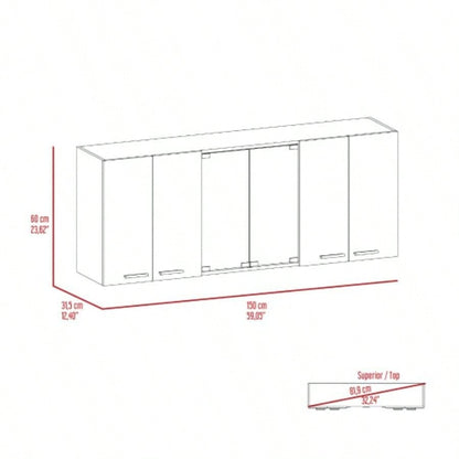 White and Onyx 2 - Piece Kitchen Set, Kitchen Island and Wall Cabinet