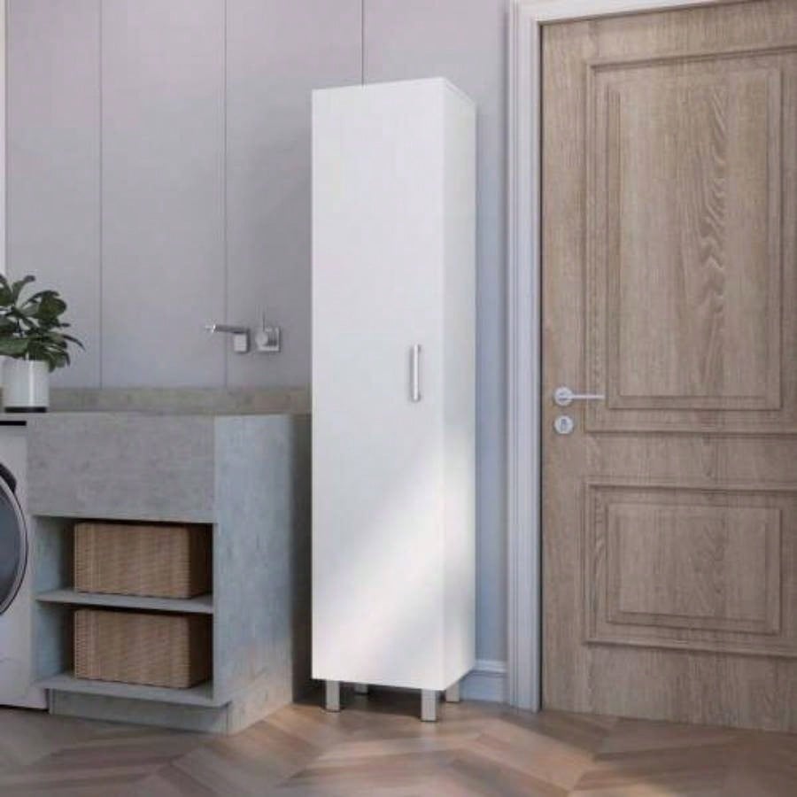 Clarno Tall Storage Cabinet, Single Door with Broom Hangers