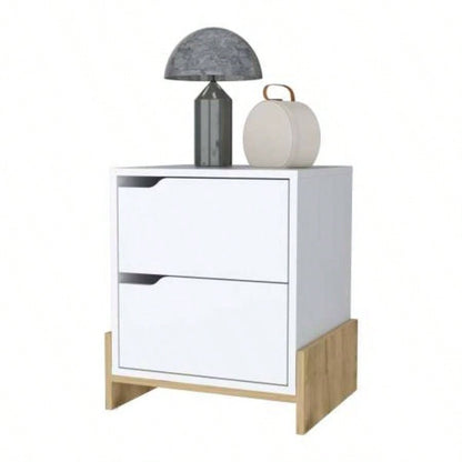 Lovell Nightstand with Sturdy Base and 2 - Drawers