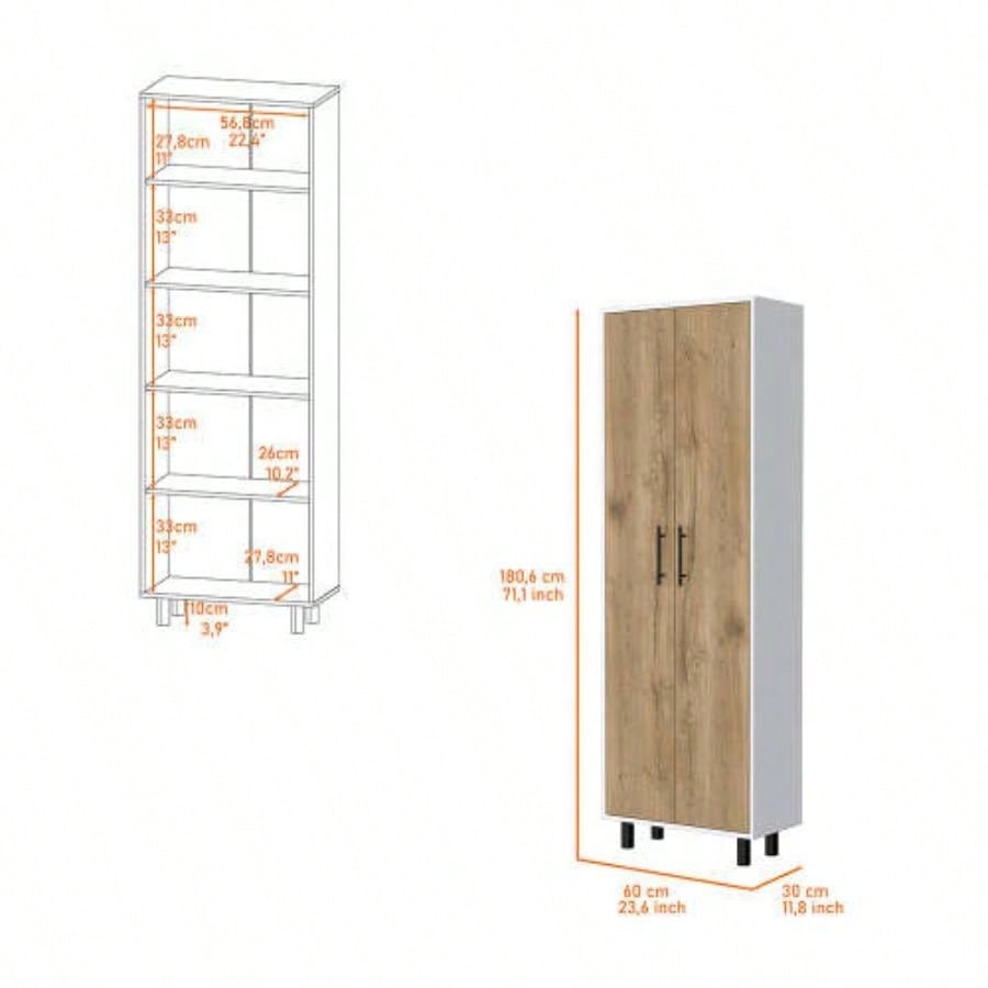 Tall Pantry Cabinet, Cupboard Storage Organizer with 5 - Shelf