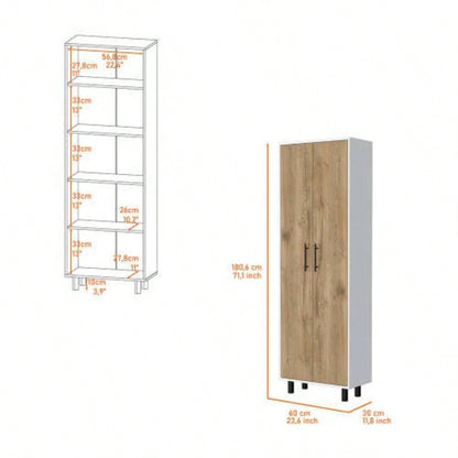 Tall Pantry Cabinet, Cupboard Storage Organizer with 5 - Shelf