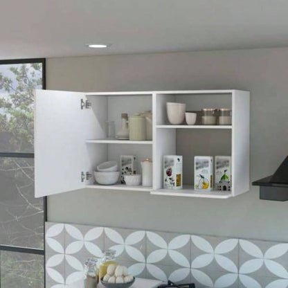 2 Wall Cabinet, 2 Door Stackable Wall Mounted Storage Cabinet with 2 Side Shelf