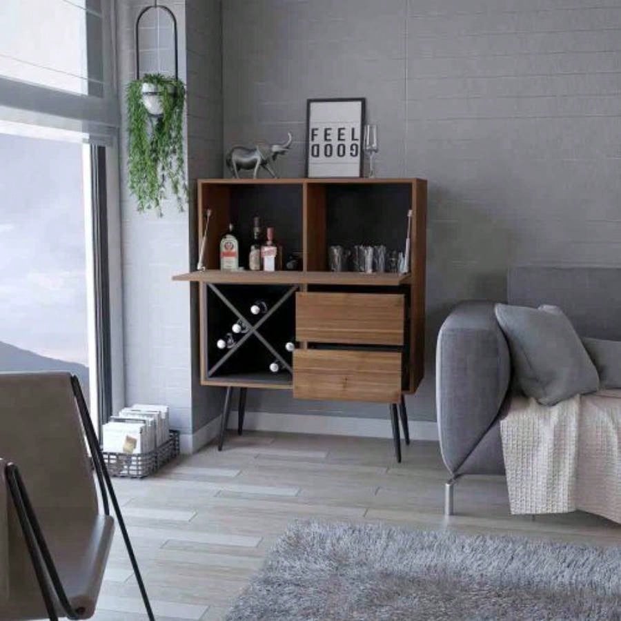 Bar Octupos, Living Room, Mahogany/ Black