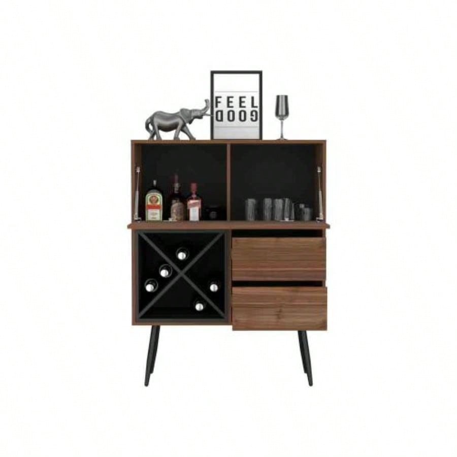 Bar Octupos, Living Room, Mahogany/ Black