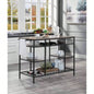 Lona Rustic Oak Black Kitchen Island