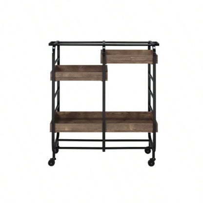 Vorrik Black Walnut Serving Cart