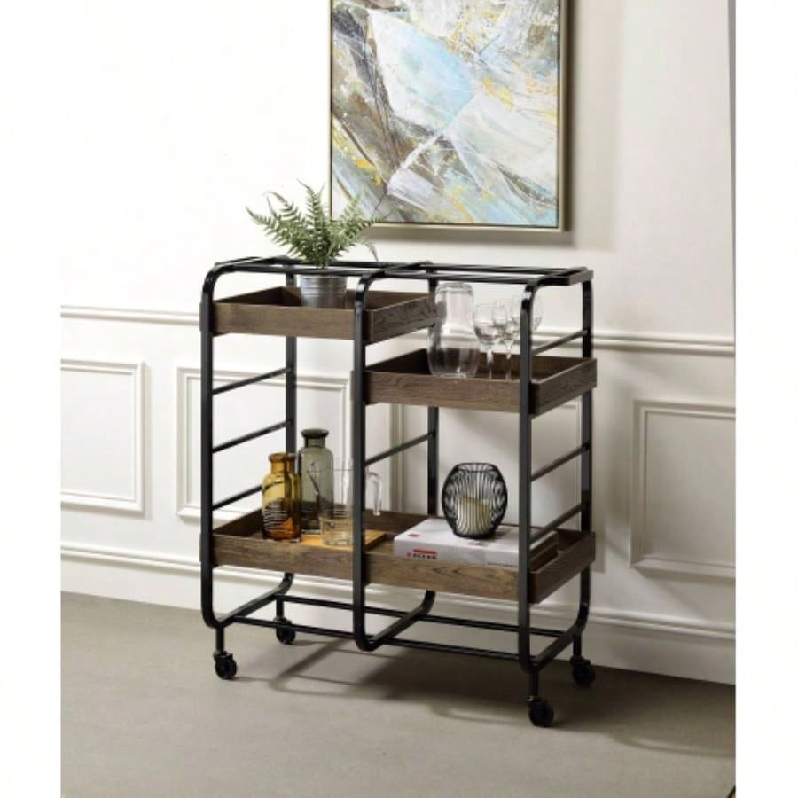 Vorrik Black Walnut Serving Cart