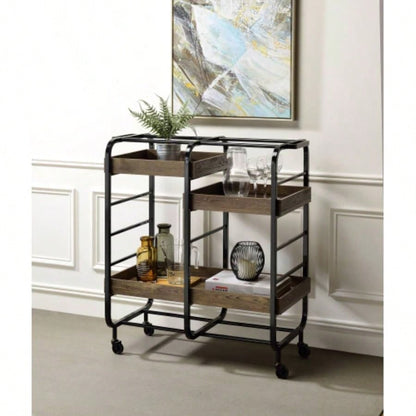 Vorrik Black Walnut Serving Cart