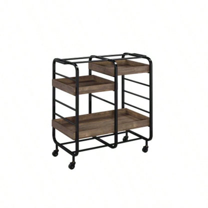 Vorrik Black Walnut Serving Cart