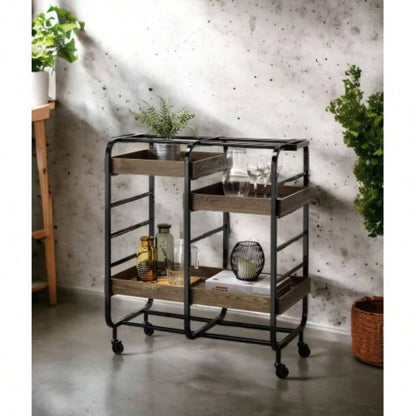 Vorrik Black Walnut Serving Cart