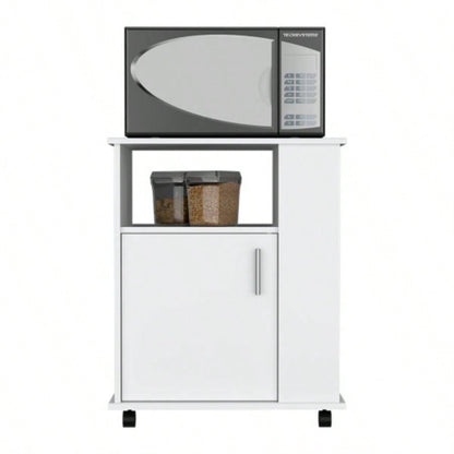 Kitchen Cart Newark, Three Side Shelves, White