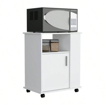 Kitchen Cart Newark, Three Side Shelves, White