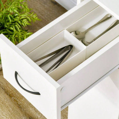 HOMCOM 3 - tier Slim Storage Cart, Rolling Narrow Kitchen Cart on Wheels Small Place, Slide Out Side Utility Cart Bathroom, Laundry