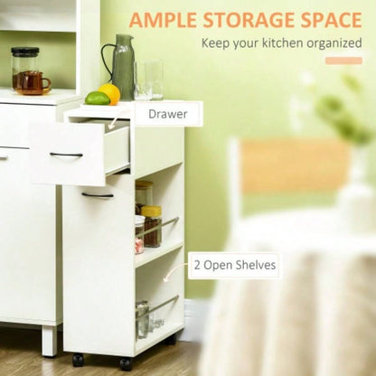 HOMCOM 3 - tier Slim Storage Cart, Rolling Narrow Kitchen Cart on Wheels Small Place, Slide Out Side Utility Cart Bathroom, Laundry