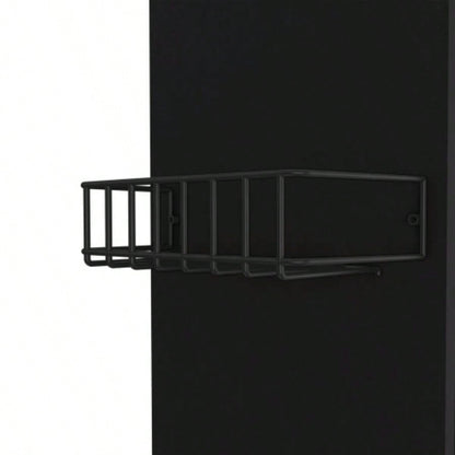 DEPOT E - SHOP Opal Kitchen Cart, Single Door Cabinet, Four Casters, Black