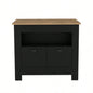 Kitchen Island Geneva, Black/ Macadamia