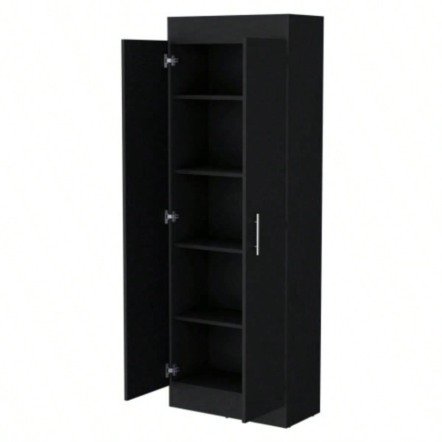 Dawson Pantry Cabinet with Sleek 5 - Shelf Storage