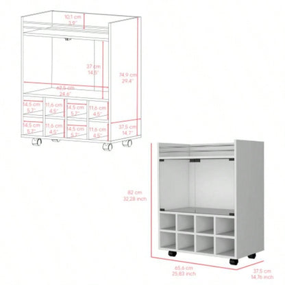 Bar Cart Philadelphia, Living Room, White