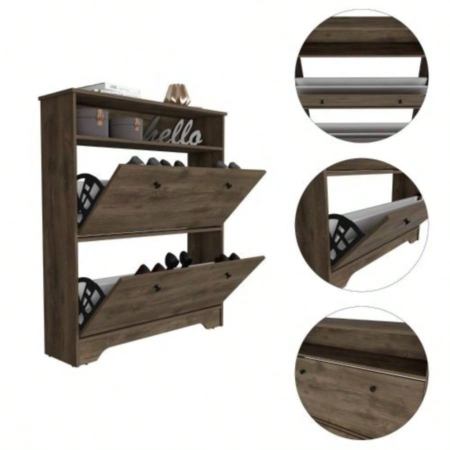 Brandford Shoe Rack, Superior Top, Two Shelves