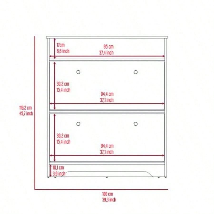 Brandford Shoe Rack, Superior Top, Two Shelves