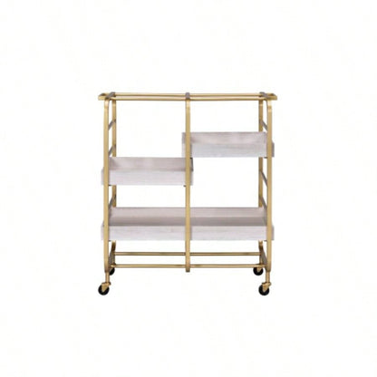 Vorrik Gold White Washed Serving Cart
