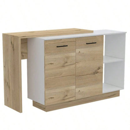 Kitchen Island Ohio, Kitchen, White/ Light Oak