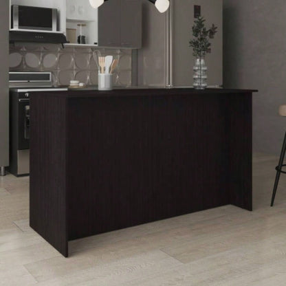 Ginger Kitchen Island, Three Open Shelves, Two Cabinets White/ Black