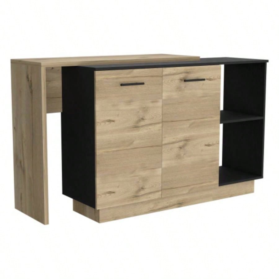 Kitchen Island Ohio, Kitchen, Black/ Light Oak