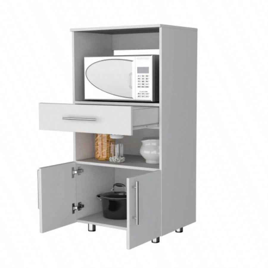 Corsica Pantry Cabinet Microwave Stand, Multi - Function with Drawer