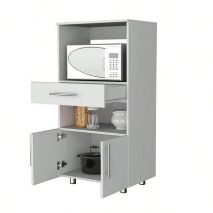 Corsica Pantry Cabinet Microwave Stand, Multi - Function with Drawer