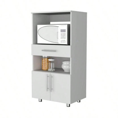Corsica Pantry Cabinet Microwave Stand, Multi - Function with Drawer