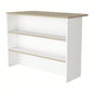 White and Light Pine 3 - Tier Shelf Kitchen Island