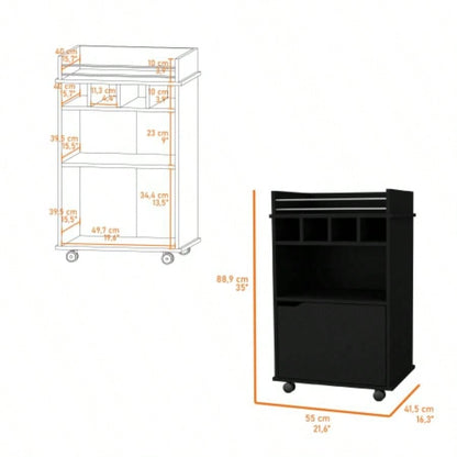 Black 1 - Door Bar Cart