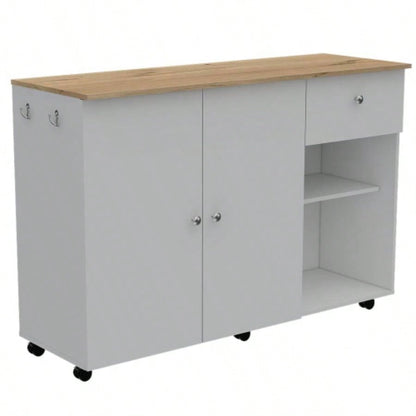 Kitchen Island Cart Indiana, Kitchen, White/ Light Oak