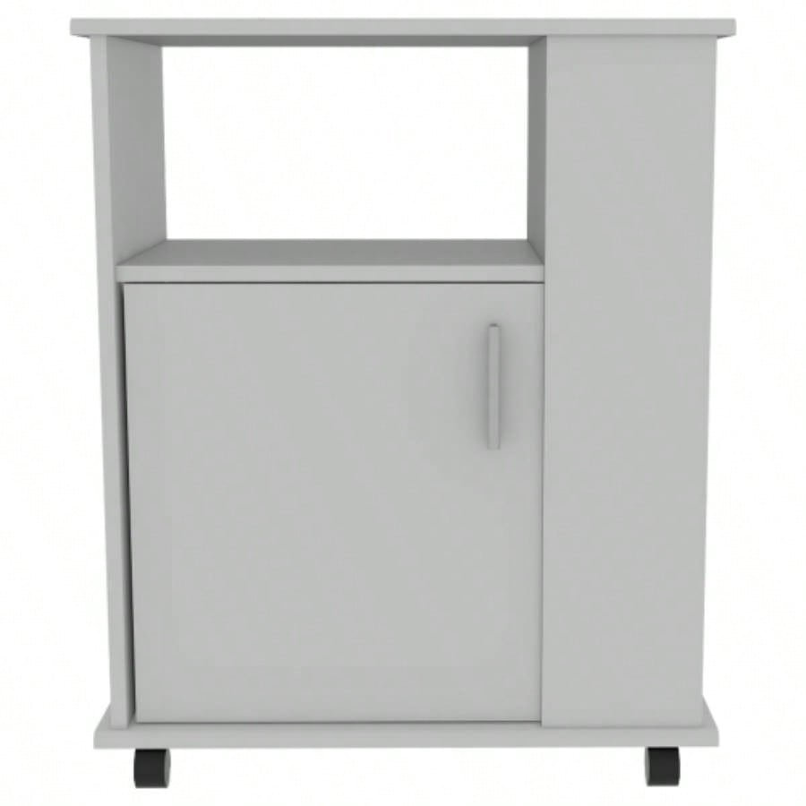 Correy 4 - Shelf Microwave Cabinet with Caster White