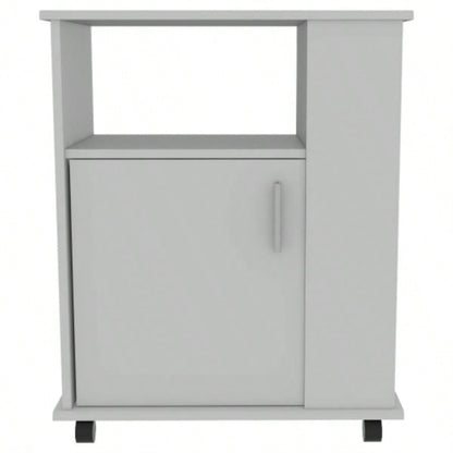 Correy 4 - Shelf Microwave Cabinet with Caster White