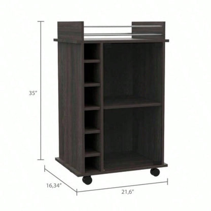 Cannon 2 - Drawer Nightstand Black and Dark Oak