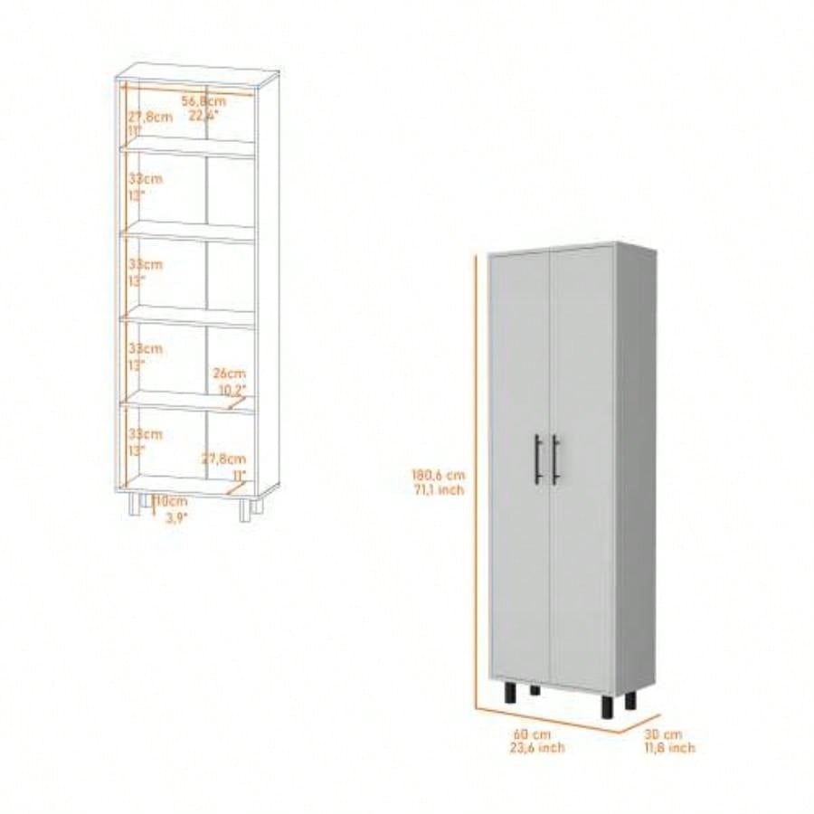 Tall Pantry Cabinet, Cupboard Storage Organizer with 5 - Shelf