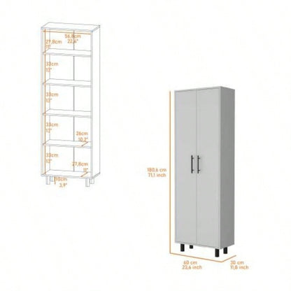 Tall Pantry Cabinet, Cupboard Storage Organizer with 5 - Shelf