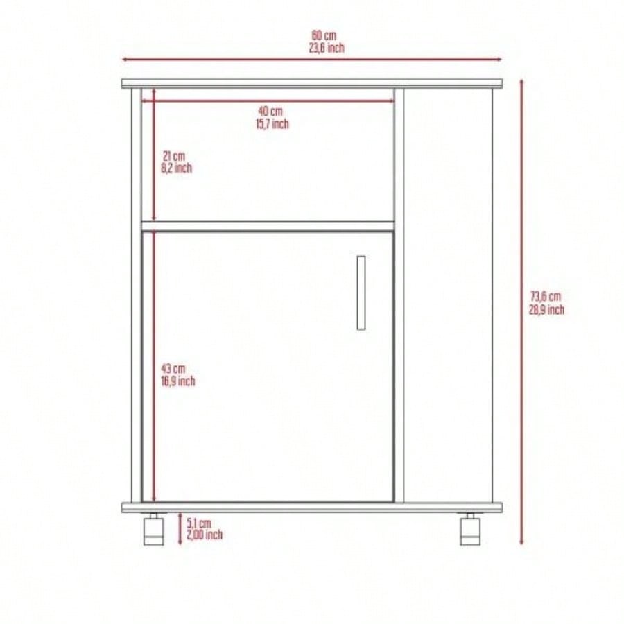 Lower Microwave Pantry 29 H, Single Door Cabinet, One Open Shelf, Three Side Shelves, White