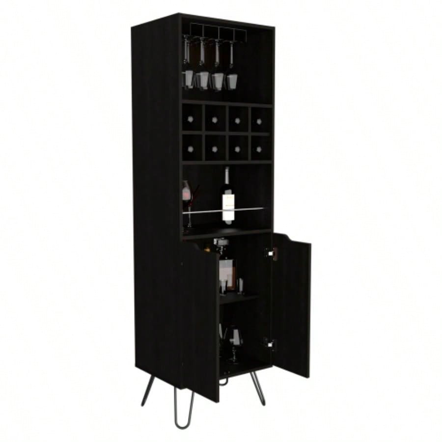 H Bar Cabinet Silhill, Living Room, Black
