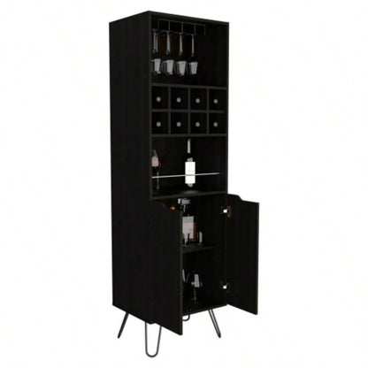 H Bar Cabinet Silhill, Living Room, Black